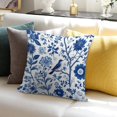 thumbnail image 7 of Blue Pioneer Flower And Bird Pillow Covers,Blue Pioneer Flower And Bird Throw Pillow Covers 24"×24" ,Living Room Sofa Couch Pillow Covers,Decorative Pillow Covers, 7 of 7