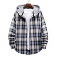 thumbnail image 5 of LEEYNEER Mens Flannel Plaid Jacket Sherpa Fleece Lined Winter Warm Hoodies for Men Casual Loose Button Down Buffalo Plaid Hooded Coat Fashion 2022, 5 of 5