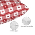 thumbnail image 3 of Pofeuu Red Plaid Daisy Print Polyester Microfiber Plush Pillowcases, Super Soft and Cozy Pillow Case Covers with Envelop Closure（Pillow core not included）-14"x20", 3 of 6