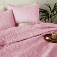thumbnail image 3 of Whale Flotilla Soft Queen Quilt Bedding Set for All Seasons, Vintage Damask Ultrasonic Full Size Quilts Set, Lightweight Reversible Bedspread, Coverlet, Bed Cover with 2 Pillow Shams, Pink, 3 of 7