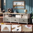 thumbnail image 4 of TV Stand for TVs up to 65 Inches with Power Outlets, 3 Drawer Dresser Entertainment Center, Media Console with Open Shelf,Natural, 4 of 8