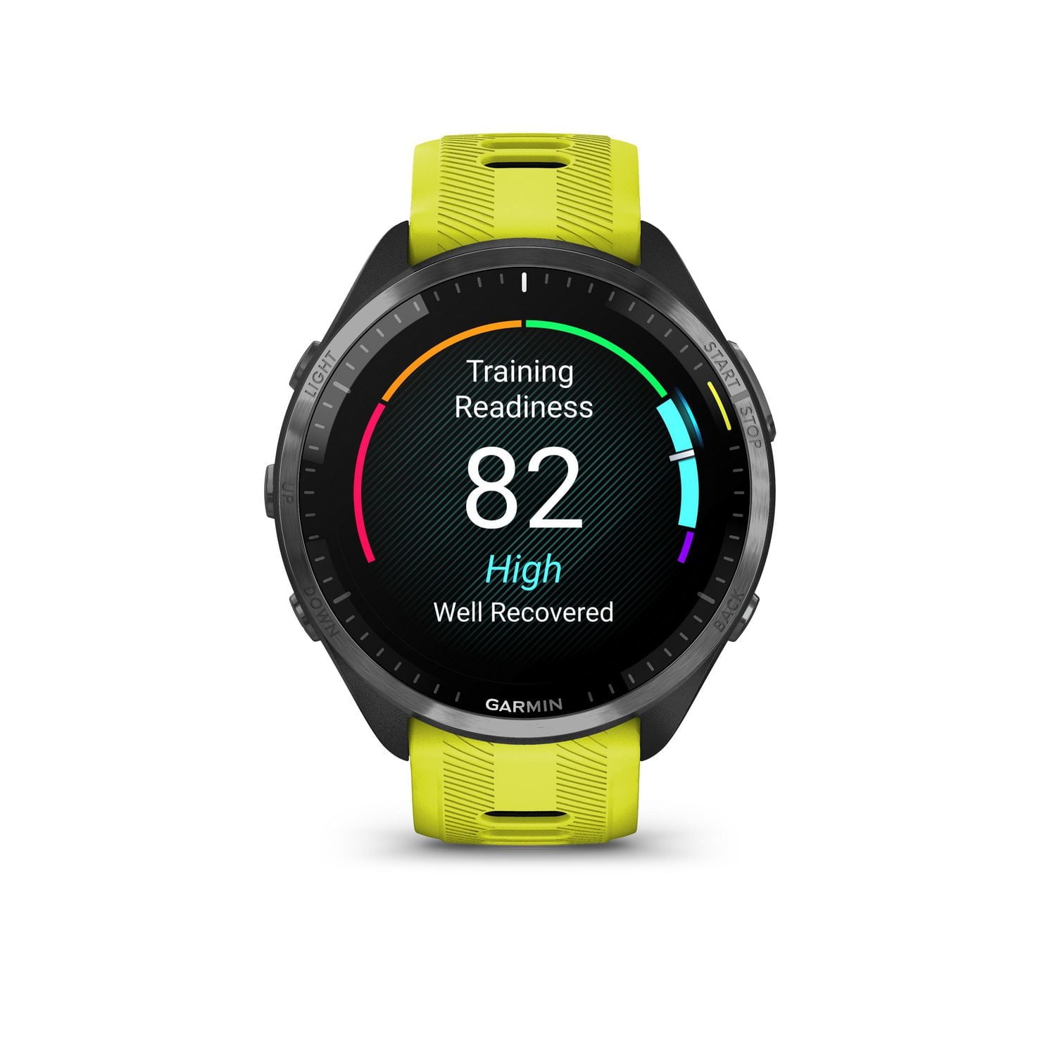 Montre intelligente GPS Garmin Forerunner® 965 - Lunette en titane avec boîtier Whitestone et bracelet en silicone Whitestone/gris poudré