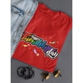 thumbnail image 3 of Friendship Day Colorful Text Shaped T-Shirt Women -Image by Shutterstock, Female Large, 3 of 4
