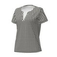 thumbnail image 2 of Naloa Houndstooth Black And White Print T-Shirts Short Sleeve V Neck Tees for Women Fashion Tops Trendy Lightweight Soft Casual Summer Outfits Clothes, 2 of 5