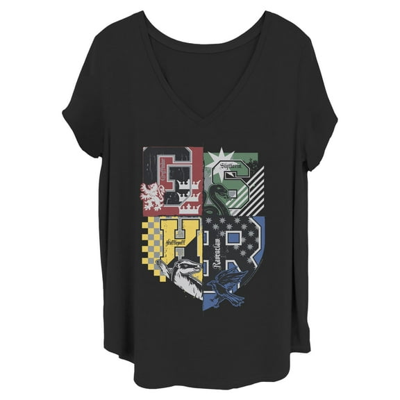 Women's Harry Potter House Crests Shield Graphic T-Shirt