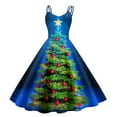 thumbnail image 3 of WILLBEST Vestido Informal Con Estampado Navideño Para Mujer, Sin Mangas, Para Fiestas Y Reuniones 966, 3 of 3