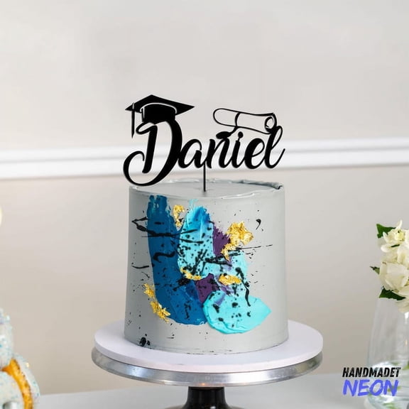 Handmadetneonsign Gift Graduation Cake Topper, Custom Name Graduation 2025 Cake Topper Metal 97317
