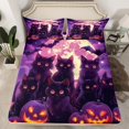 thumbnail image 2 of Manfei Kawaii Cat Kitten Bed Sheets,Spooky Pumpkin Lantern King Sheets,Happy Halloween Sheet Set For Child,Breathable Home Decor,4-Piece, 2 of 7