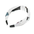 thumbnail image 5 of Unique Bargains 1 Pc Grace Little Man Pattern Wide Cross Knot Headbands for Women White, 5 of 6