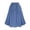 Light Blue, variant on Womens A Line Midi Skirt Elastic Waist Front Button Casual Skirts Pleated Denim Skirt