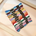 thumbnail image 3 of 18 Skeins 6 Strands Rainbow Color Embroidery Thread Colorful Variegated Friendship Bracelet String Polyester Gradient Cross Stitch Floss Yarn Threads Bulk, 3 of 9