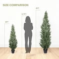 thumbnail image 5 of 6FT Artificial Cypress Tree in Black Plastic Pot UV Resistant, Realistic Indoor Outdoor Fake Topiary Plant, Garden or Entryway Decoration, 1pc/set, 5 of 6