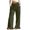 *Army Green, variant on Women's Cotton Linen Ruffle Hem Pants , Smocked Drawstring Trousers For Women , Ladies' Boho Wide Leg Trousers with Pockets, Black , S-2XL