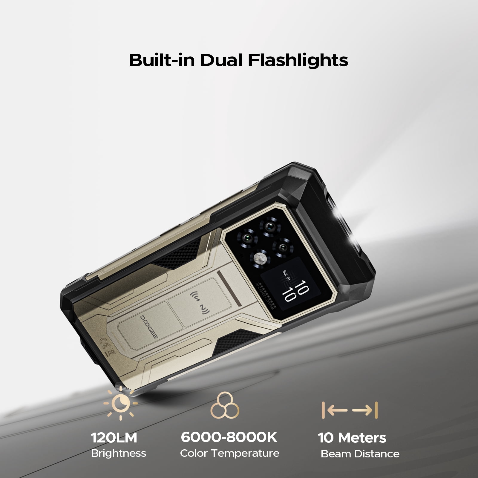 DOOGEE S200 Max 5G Rugged Phone Unlocked, Rugged Smartphone with 1.3" Rear Screen,22000mAh/66W,36GB+512GB/TF 2TB,108MP+20MP Night Vision Camera,6.72" FHD+/120Hz,Dual Unlock/NFC/5G Dual SIM Android 15