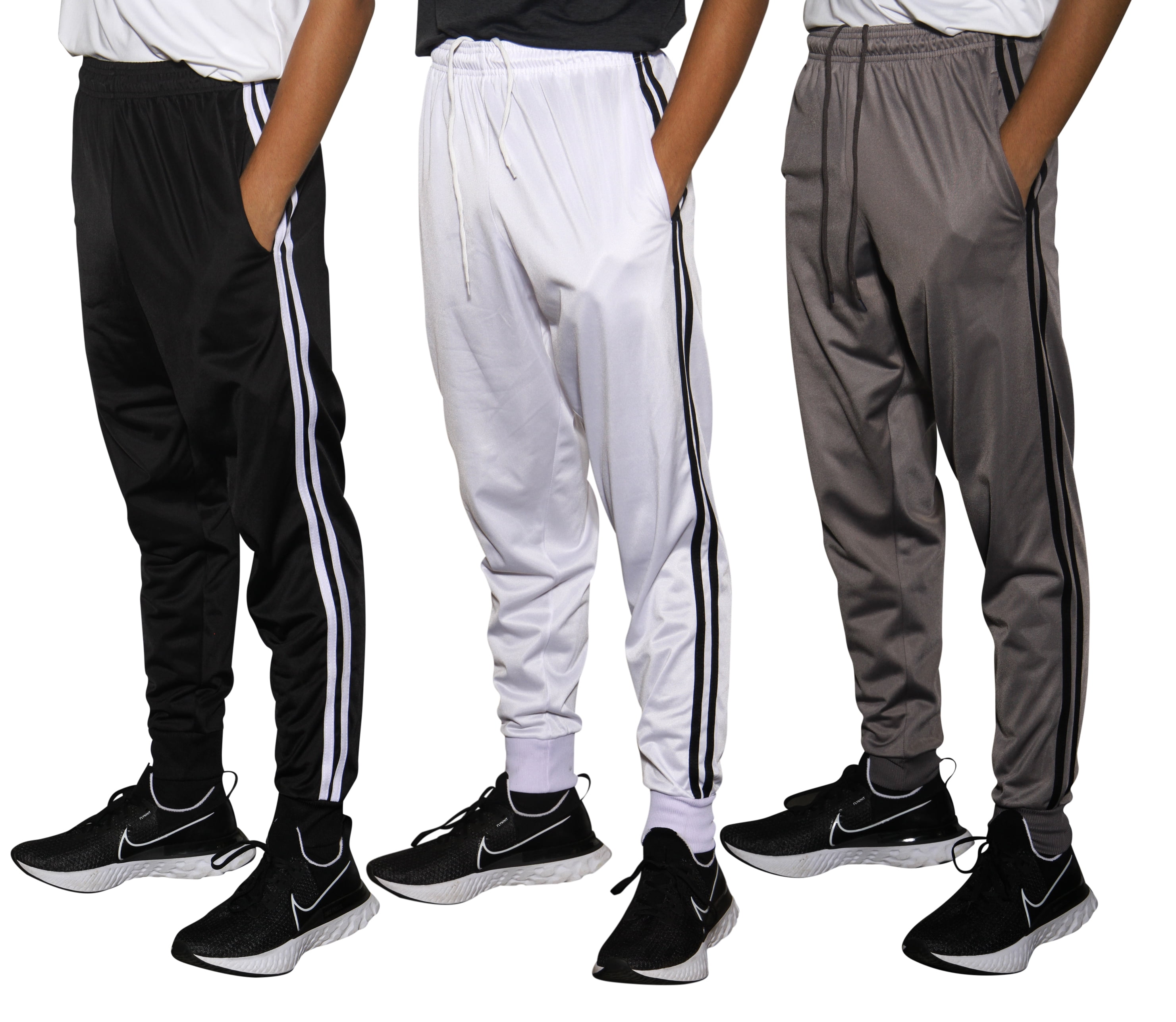 Men's Tech Fleece Active Athletic Casual Jogger Sweatpants with Pockets Real Essentials 3 Pack 