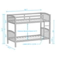 thumbnail image 6 of Arca Solid Wood Twin Over Twin Bunk Bed in Light Gray, 6 of 6