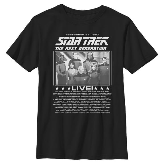 Boy's Star Trek: The Next Generation Concert Poster Graphic Tee Black Small
