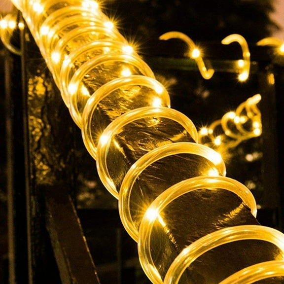 Rosnek LED Rope Lights, Battery Operated String Lights 16.4Ft 50 LEDs 8 Modes Outdoor Waterproof Fairy Lights for Camping Party Garden Holiday Xmas Decoration