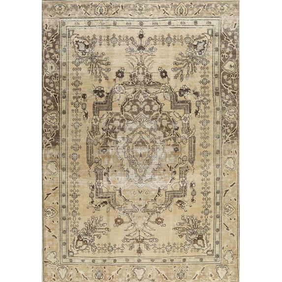 Ahgly Company Machine Washable Indoor Rectangle Traditional Brown Area Rugs, 6' x 9'