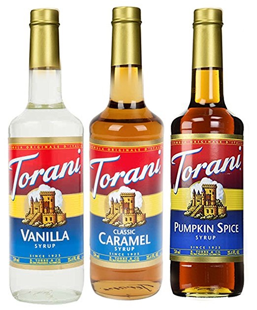 Torani Coffee Syrup Variety Pack Vanilla, Caramel Classic, Pumpkin