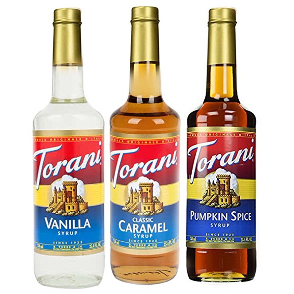 Torani Coffee Syrup Variety Pack Vanilla, Caramel Classic, Pumpkin Spice, 3count, 25.4ounce