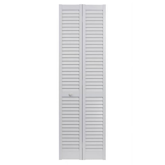 Seabrooke Louvered PVC Bifold Door fits 36"w x 80"h White
