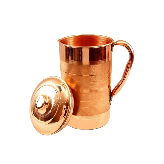 SAI DECORATIVE Pure Copper jug for Water Copper jug Copper jug Silver Touch (1500 ml)