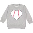 thumbnail image 2 of Inktastic Heart Shaped Baseball Toddler Sweatshirt, 2 of 4