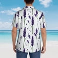 thumbnail image 4 of Gaeub Lavender Flowers Print Men's Hawaiian Shirt,Button Down Short Sleeves Shirts,Tropical Beach Casual Button Down Shirts,XX-Large, 4 of 7