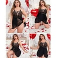 thumbnail image 5 of Aboser Strappy Lingerie for Women Nightgowns Plus Size Lace Negligee See Through Full Slip Sleepwear Sexy V Neck Nighty Nightshirt Chemise Babydoll Loungewear, 5 of 9