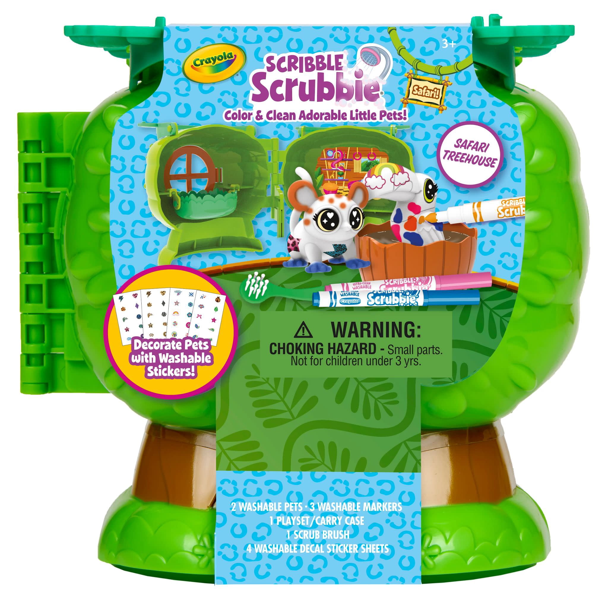 Crayola Scribble Scrubbie Pets Safari Treehouse Toy Set, Coloring Gift for Kids, Jungle Arts & Crafts