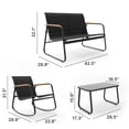 thumbnail image 6 of Patio Furniture Set of 4,Asofer Outdoor Bistro Conversation Set with Coffee Table, Rocking Chairs and Loveseat for Balcony, Porch, Backyard, Black, 6 of 11