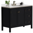 thumbnail image 3 of Dextrus 40'' Modern Bathroom Vanity with Sink Combo & Splash Guard , Freestanding Bathroom Storage Cabinet with 3 Drawers & 2 Doors, Black, 3 of 9
