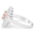 thumbnail image 3 of Art Deco Vintage Oval Halo Wedding Ring Morganite CZ 925 Sterling Silver Size 9, 3 of 7