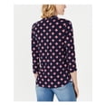 thumbnail image 2 of CHARTER CLUB $49 Womens New Navy Printed V Neck 3/4 Sleeve Casual Top M B+B, 2 of 4