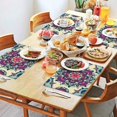 thumbnail image 2 of Artistic Boho Paisley Placemats Set of 4, Flax Durable Linen Heat Resistant Wrinkle Free Featuring Colorful Vintage Floral and Chic Mandala Patterns, 2 of 6
