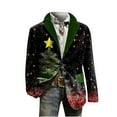 thumbnail image 5 of Stamzod Mens Sport Coat with Pocket Christmas Tree One Button Oversized Casual Blazer Men's Fashion Xmas Corduroy Jacket for Party Wedding Dark Blue B XXL, 5 of 6