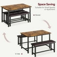 thumbnail image 4 of Dining Table Set for 4, Kitchen Table with Benches, Rectangular Dining Room Table Set with 2 Upholstered Benches, 3 Piece Dining Table Set for Small Space, Apartment, Studio, Retro Black, 4 of 6