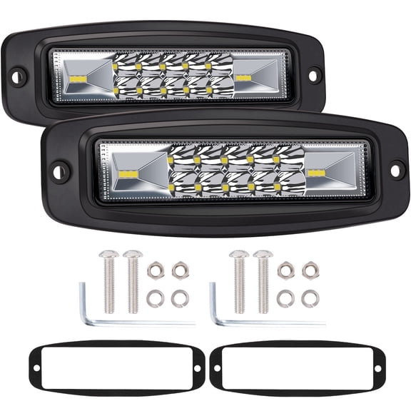 2PCS 7" 12000LM CREE Flush Mount LED Pods Combo Beam Reverse Off Road Truck UTV