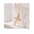 thumbnail image 3 of Collar Xtellar Cruz Mujer Dije Chapado Oro 18k Con Zircón, 3 of 4