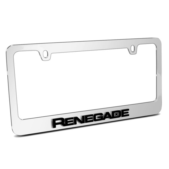 Jeep Renegade in 3D American-Made Mirror Chrome Metal License Plate Frame
