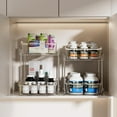 thumbnail image 7 of Delamu 2 Sets of 2-Tier Clear Under Sink Organizers and Storage, Multi-Purpose Stackable Cabinet Organizers, Pull Out Bathroom Organization and Storage with Dividers, 7 of 7