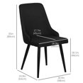 thumbnail image 3 of HOMCOM Dining Chair Set of 2, Fabric Upholstered Side Chairs for Kitchen, 3 of 9