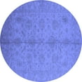 thumbnail image 1 of Ahgly Company Machine Washable Indoor Round Oriental Blue Industrial Area Rugs, 7' Round, 1 of 4