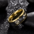 thumbnail image 3 of 8mm Yellow Gold Plated Tungsten Carbide Wedding Band with Steampunk Gear Wheels Carbon Fiber Inlay w/ FREE Engraving Options, 3 of 5