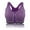 Purple, variant on Women's Zip Front Sports Bra Wireless Post-Surgery Bra Active Yoga Sports Bras For Yoga Rope Skipping Shuttlecock Kicking Jogging