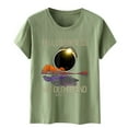 thumbnail image 1 of T-Shirts Femmes Mode Décontractée Haut Col Rond Été Manches Courtes T-Shirts Décontractés Amples T-Shirts Femmes Vert Menthe L, 1 of 4