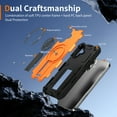 thumbnail image 4 of for iPhone 16 Phone Case [Compatible with Mag-Safe] [Built-in Invisible Stand] [Heavy Duty Drop Protection] Shockproof Rugged Protective Magnetic Cover for iPhone 16, Orange, 4 of 7
