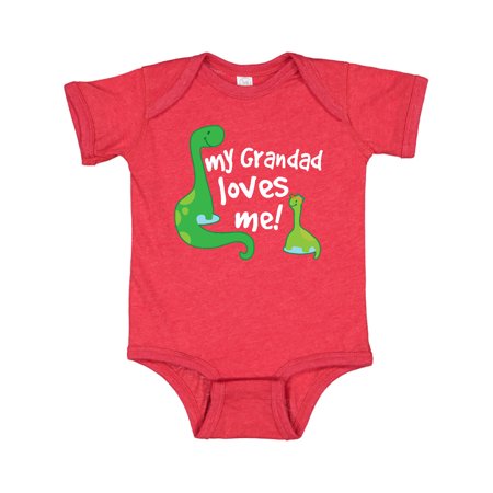 

Inktastic Grandad Loves Me Dinosaur Gift Baby Boy Bodysuit