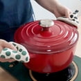 thumbnail image 4 of Toystoory Seguridad y comodidad triangulares del casquillo del pote del poliéster con los guantes resistentes al calor durables del mango del Cocina y Comedor verde, 4 of 6